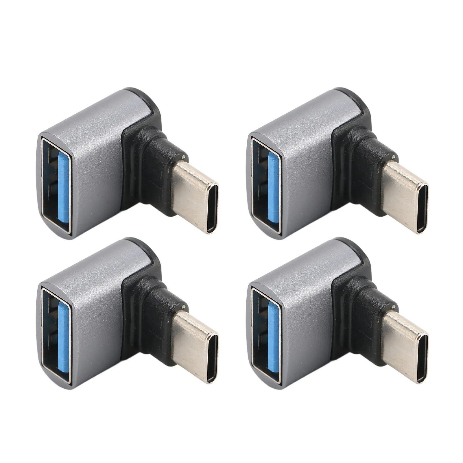 4pcs Right Angle USB C to USB Adapter 10Gbps High Speed 90 Degree Usb Female to Type C Male Adapter for Phone Laptop