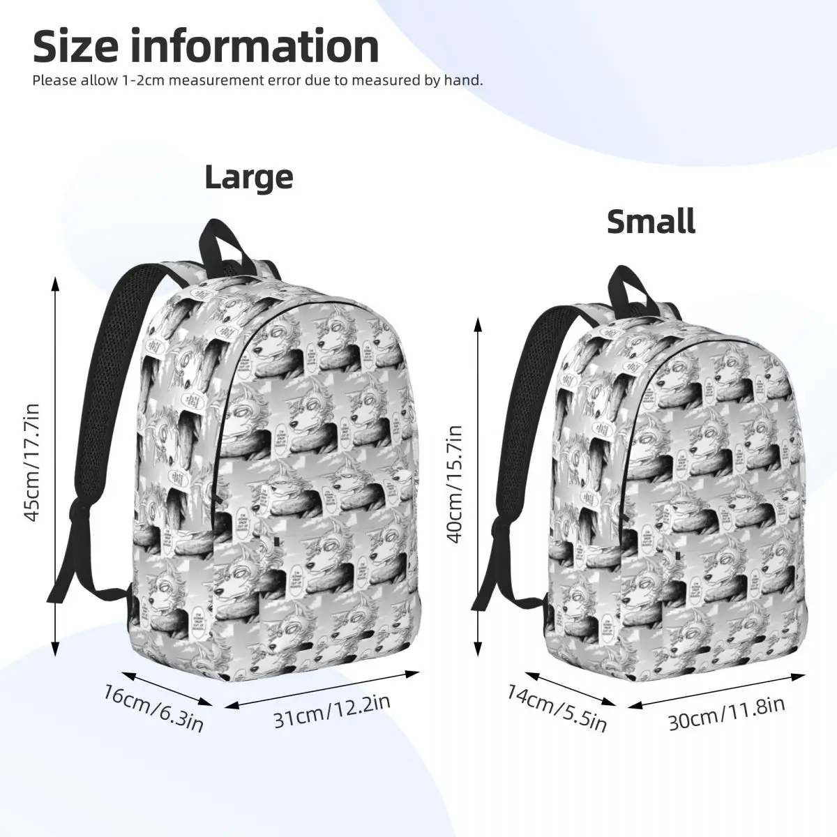 Beastars Anime Legosi Poster Backpack Student BookBag Kids School Bag Computer Shoulder Bags for Men Women