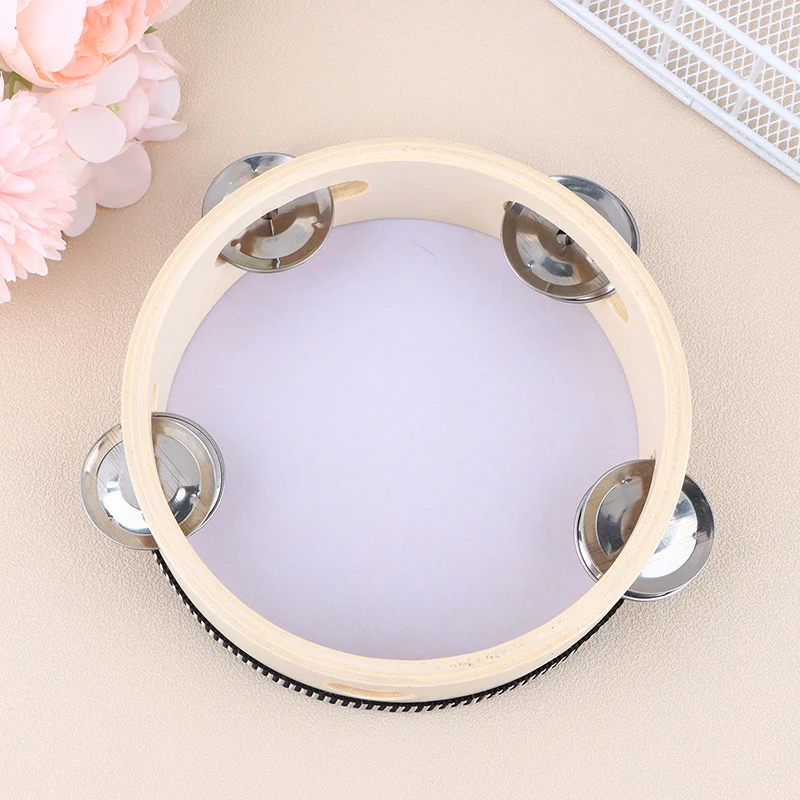 15cm Wooden Tambourine Drum Kids Handheld Drum Percussion Musical Instruments Toys For Children Kids Educational Toys Gifts