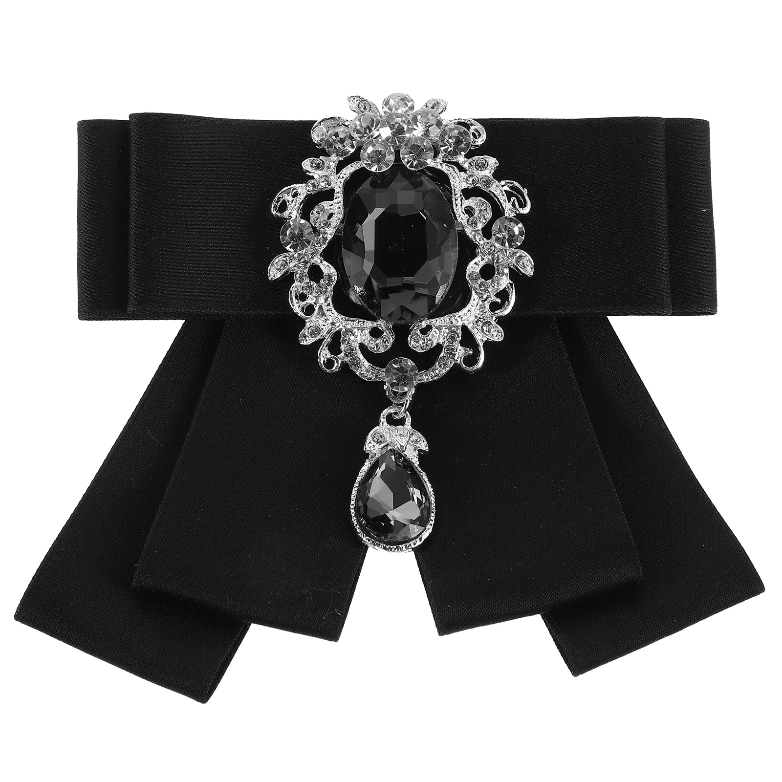 

Men's Bow Tie Brooch Fashion Black Alloy Collar Corsage Jewelry Trend Wedding Groomsmen Party Banquet Accessories