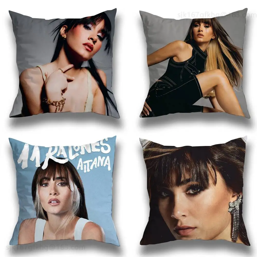 

A-Aitana Ocana Pillow Case Square Double-Sided Printing Short Plush Sofa Cushion Cover Bedroom Bedside Pillow