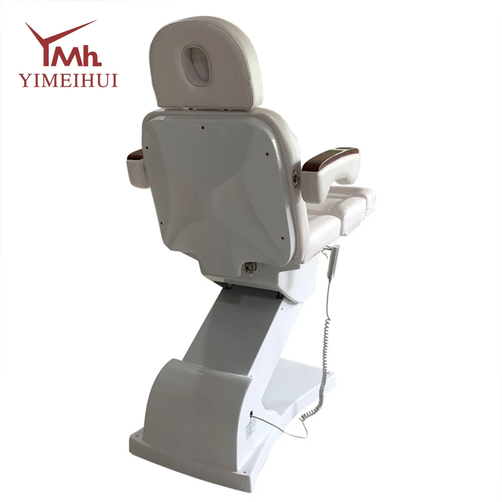 أثاث الصالون الأبيض 3 محركات معالجة مستحضرات التجميل الكهربائية طاولة التدليك كرسي جمالي فاخر سرير التجميل الكهربائي