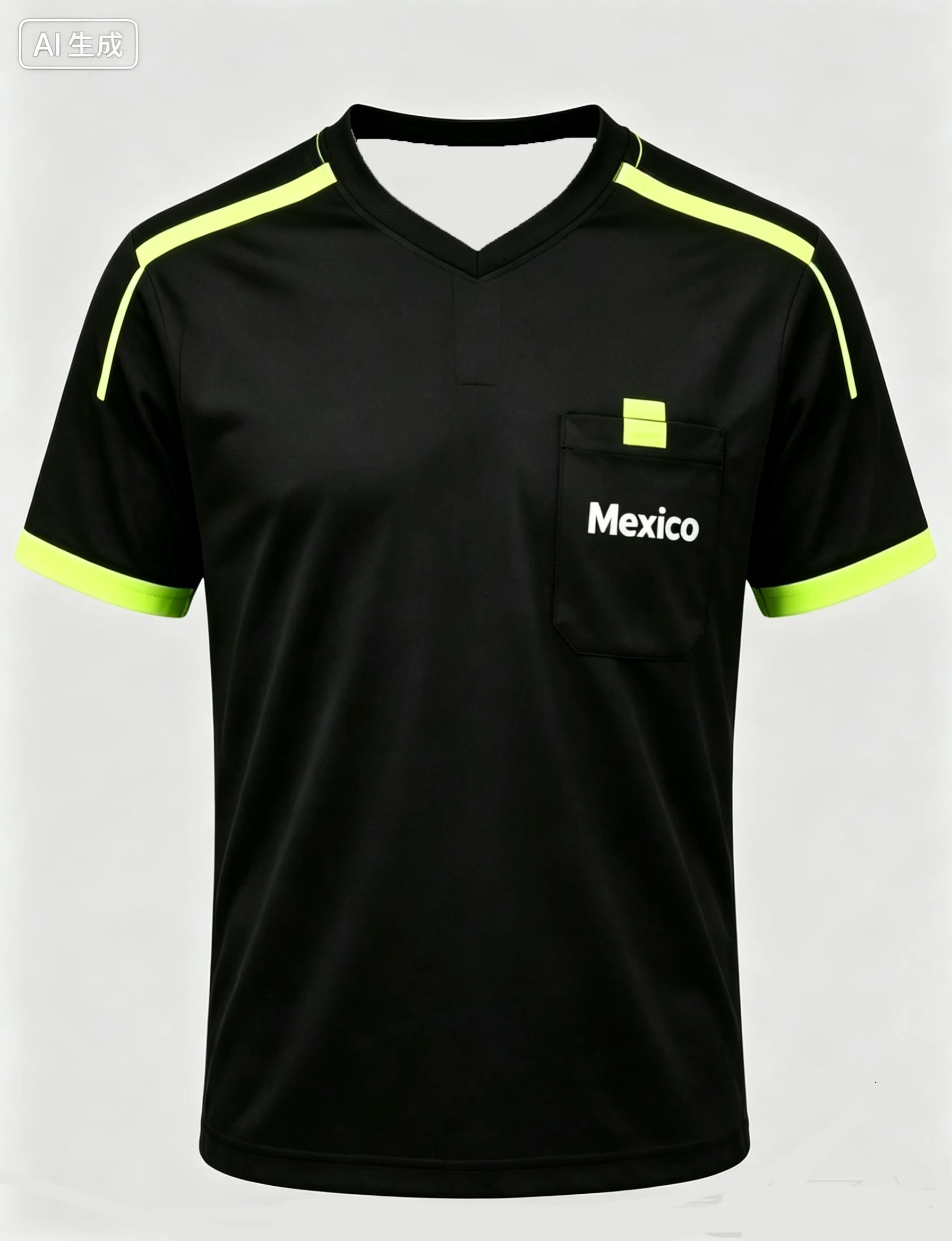MEN'S SHORT-SLEEVE REFEREE SHIRT – V-NECK QUICK-DRY SPORTS TOP FOR SOCCER AND BASKETBALL (FEATURES DECORATIVE-ONLY POCKETS)