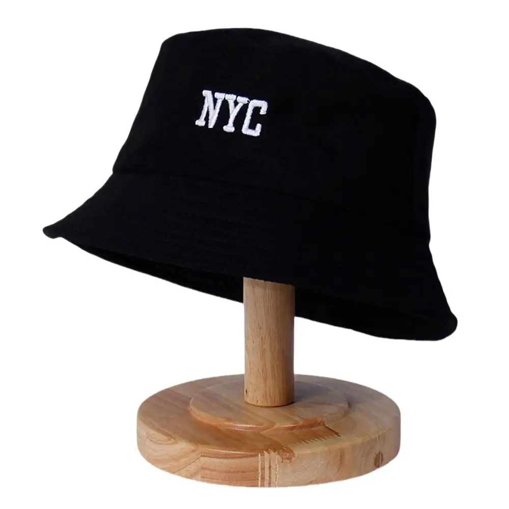 قبعة دلو قطنية للأطفال بحروف مطرزة ، حافة واسعة ، لعب في الهواء الطلق ، حماية من الشمس ، أولاد وبنات ، غير رسمية