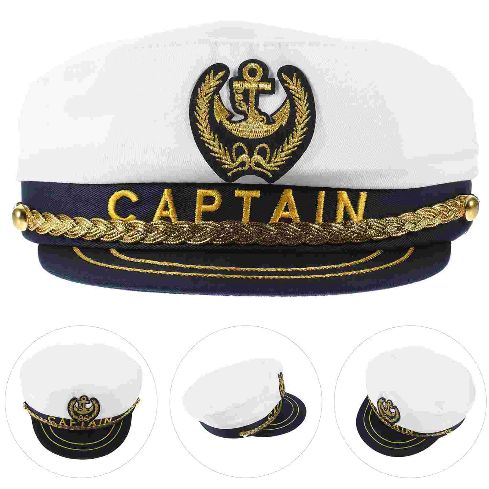 

Sailor Hat for Women Men Boating Party Stage Performance Cosplay Prop Breathable Cloth Polyester All Color