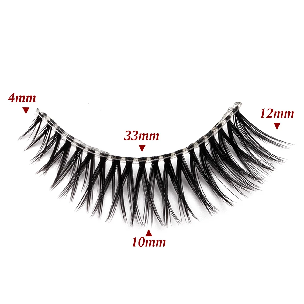 Yiernuo Natural invisible band Faux Mink Lashes Transparent Band Light Volume Makeup 3D Fake Eyelashes Short Eyelash