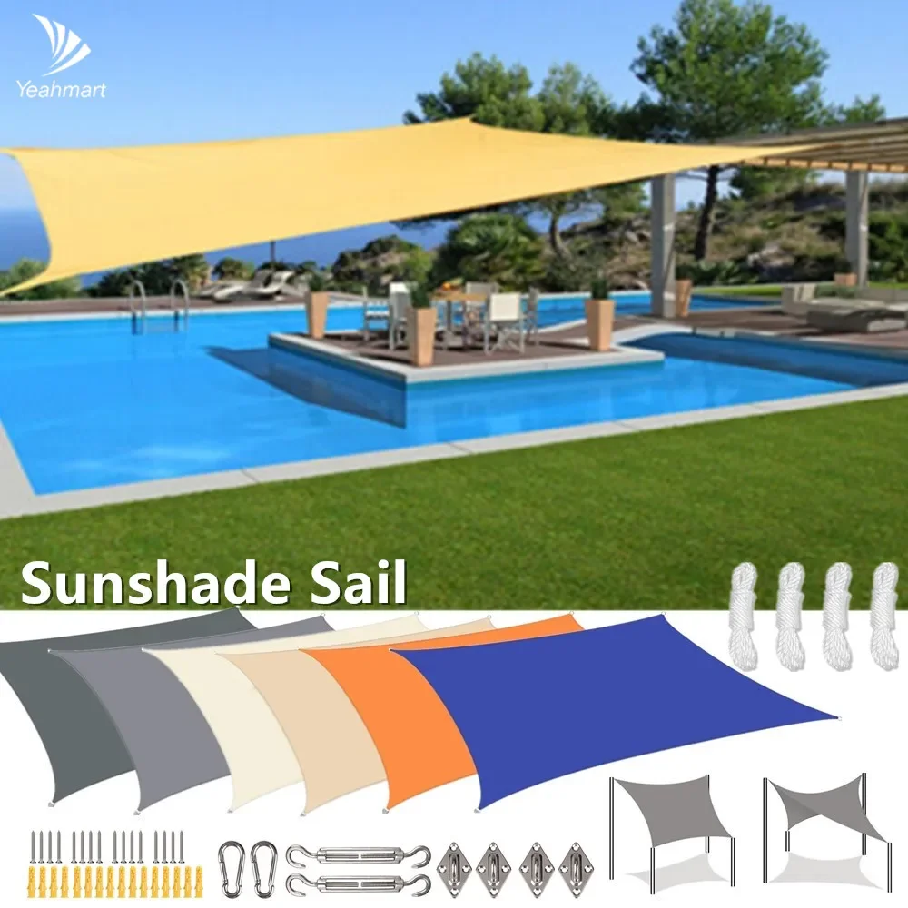 Waterproof Sun Shade Sail Canopy Rectangle UV Block Sun Shelter For Outdoor Garden Patio Backyard Terraza Awning Privacy Screen