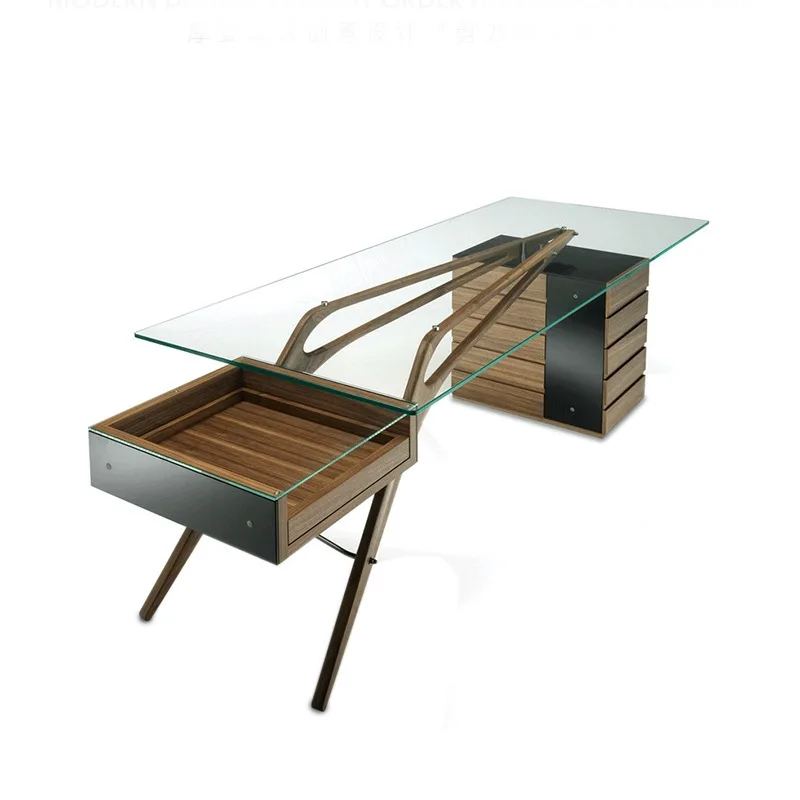 Solid wood desk Modern minimalist study Household computer desk Light luxury creative desk
