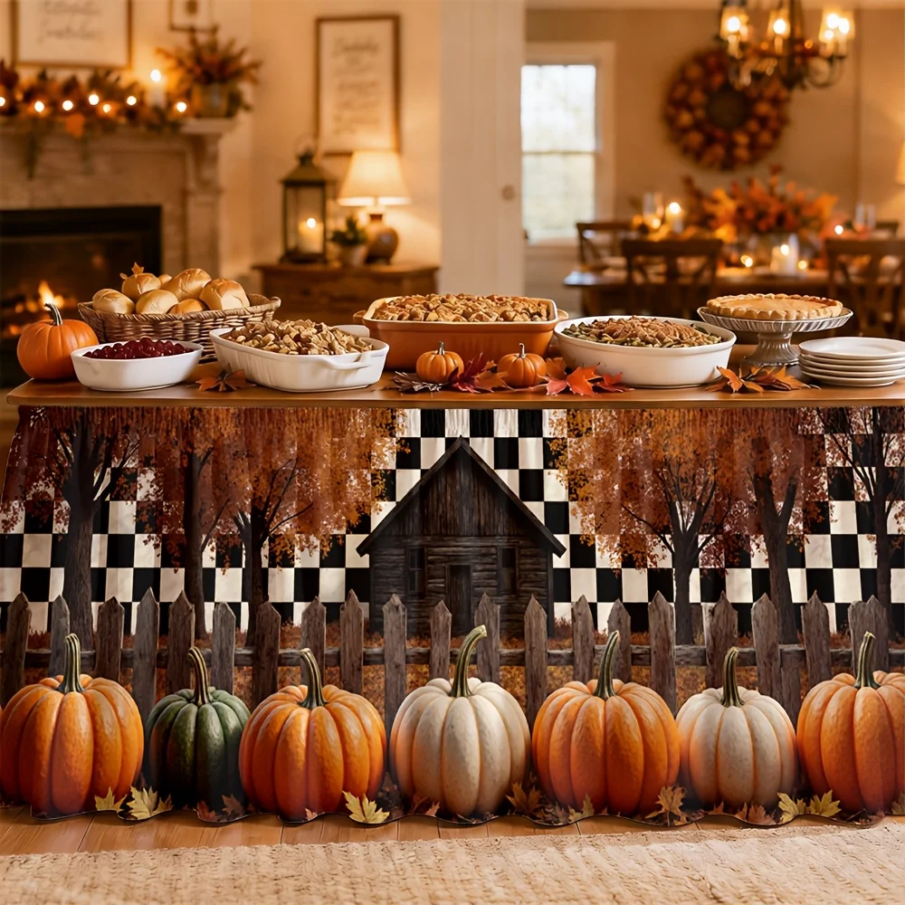 Autumn Harvest Tablecloth - Rural Cottage Style - Warm and Comfortable - Seasonal Decoration