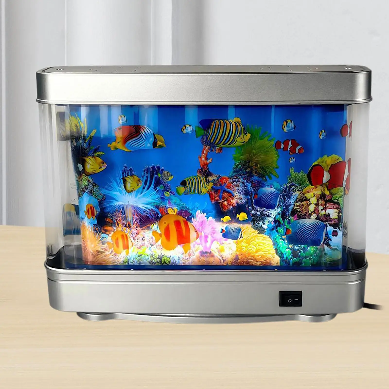 Lámpara de acuario artificial, océano creativo moderno en movimiento, imitación de peces en movimiento para sala de estar, dormitorio, interior, oficina, hogar