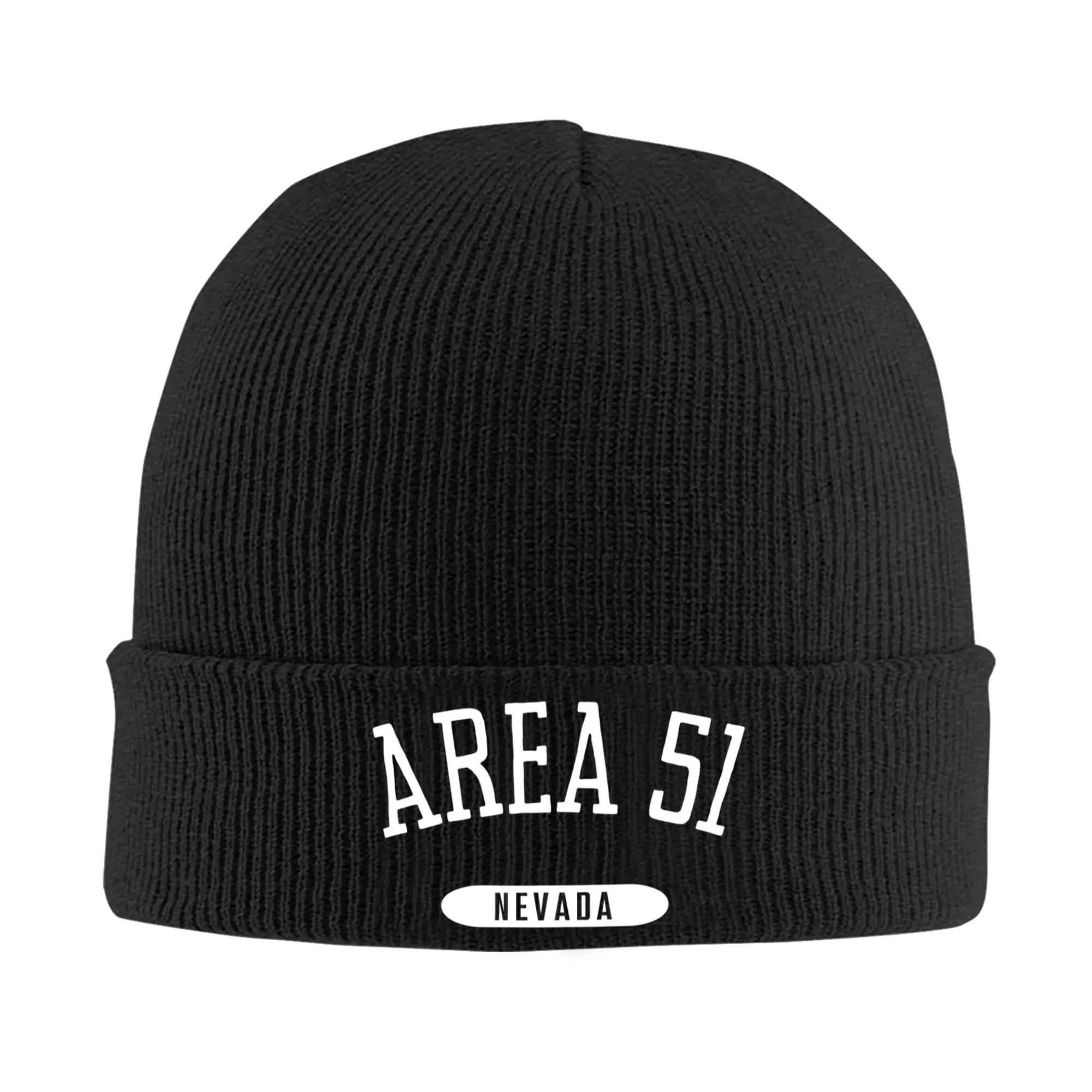 Funny Area 51 Security Las Vegas Knitted Hat Autumn Winter Beanies Warm Aliens Warning Cap Men Women Acrylic Fashion Skullcap