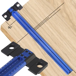 Woodworking T-Square 50CM Aluminum Alloy Hole Scrbing Guides Ruler Positioning Scribe Tool Precision Carpenter Layout Measuring