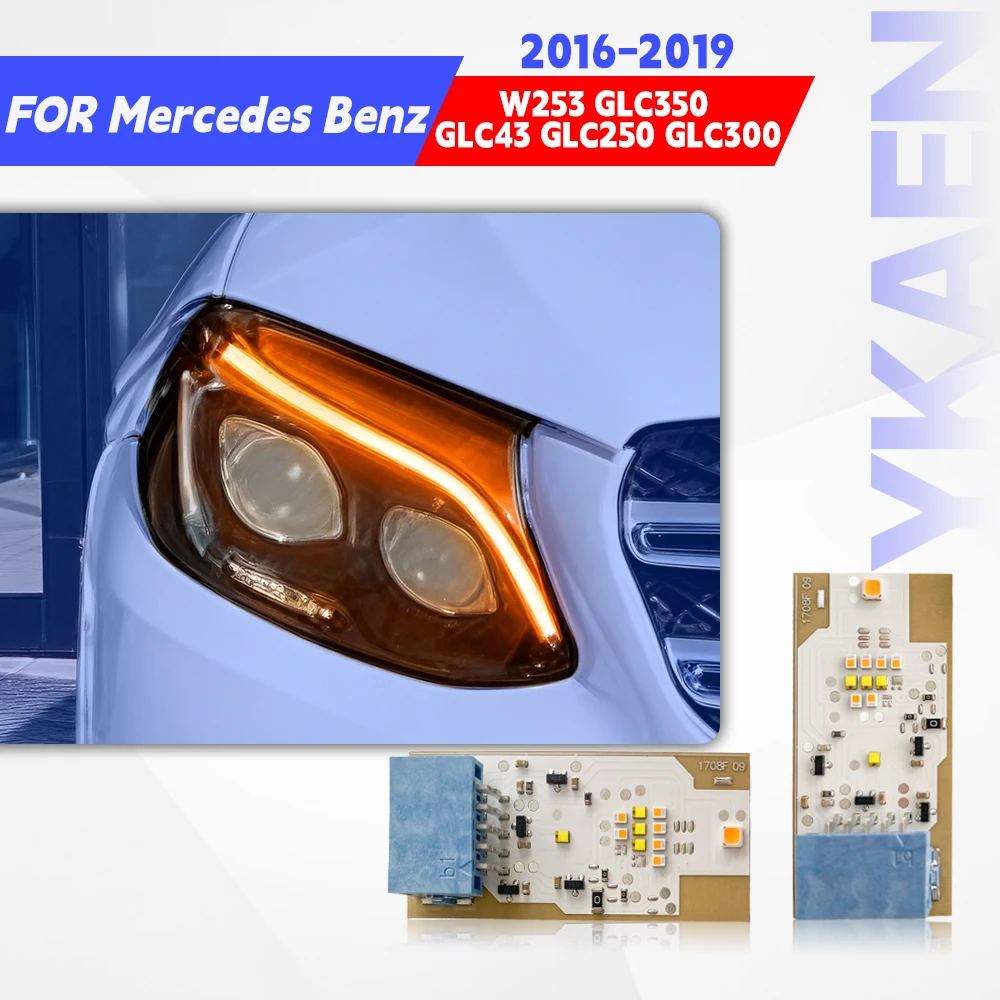 

Blue Yellow Angel Eyes DRL LED Boards For Mercedes Benz W253 GLC Class GLC250 GLC220 GLC200 GLC300 LED Headlight A2539066800
