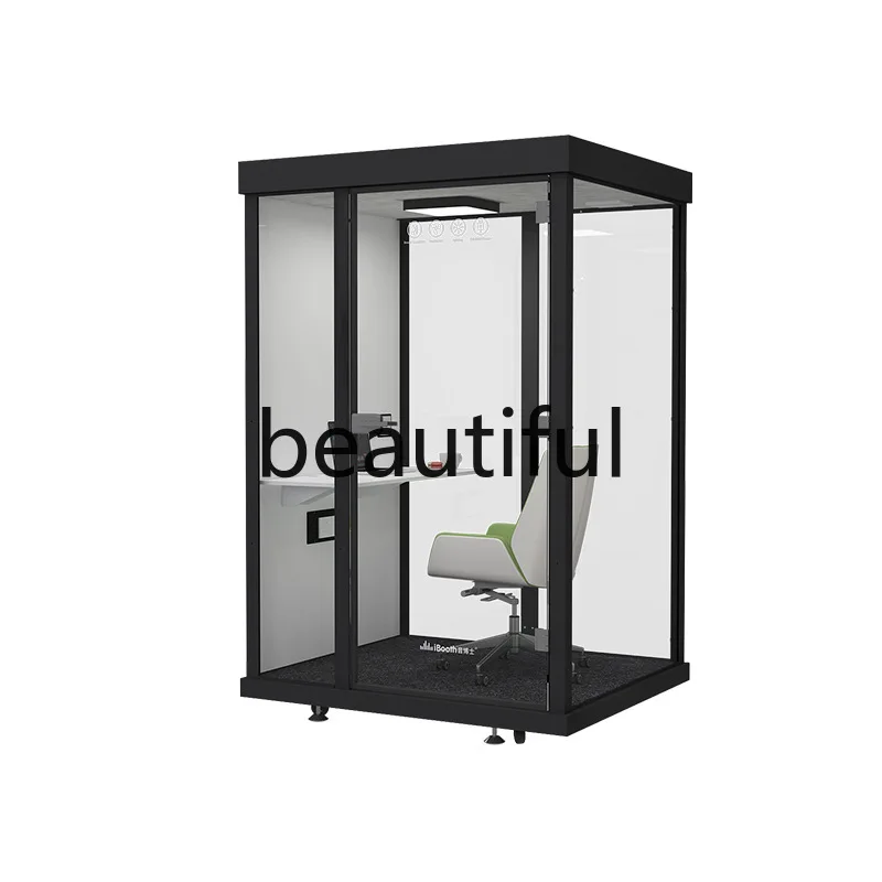 Movable glass soundproof room, family indoor interview cabin, live stream, soundproof compartment
