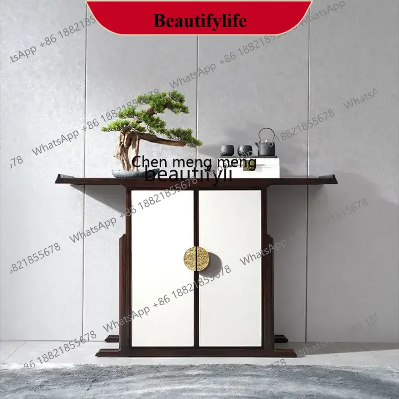 D178 Y yj Light Luxury New Chinese Style Ugyen Wooden Hallway Table Zen Modern Minimalist Solid Wood Console Tables