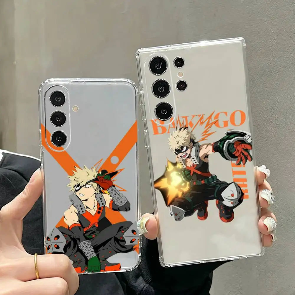 bakugo A-Anime K-Katsuki  Phone Case For Samsung S25,S24,S21,S22,S23,S30,Ultra,S20,Plus,Fe,Note,10,9,5G Transparent