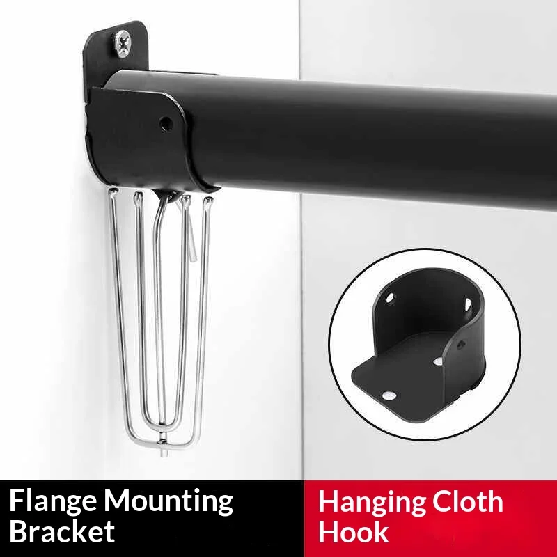 10PCS Roman Pole Flange Seat Old-fashioned Hanging Clothes Rack Wardrobe Pole Side Mounted Bracket Wall Mounted Fixed Bracket