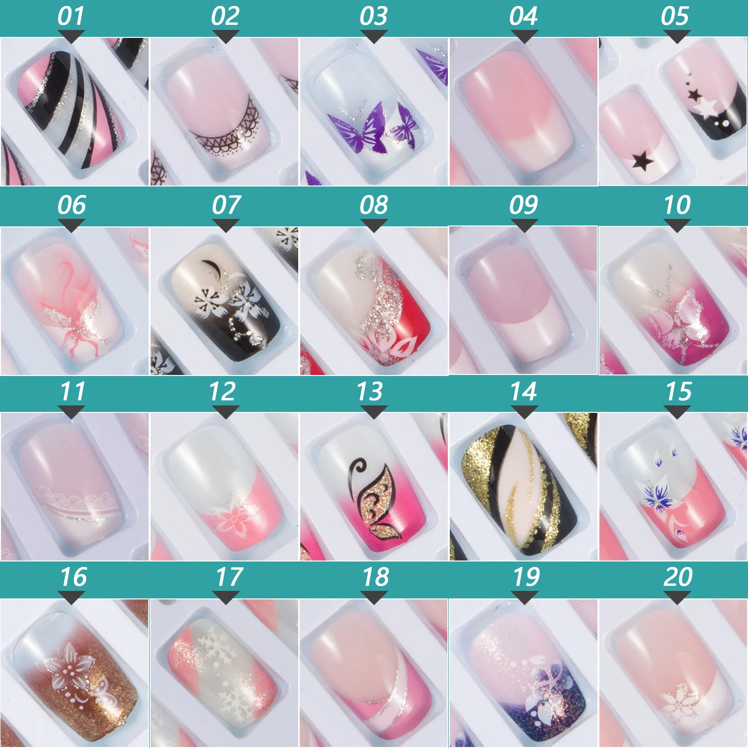 24 Teile/schachtel Nagel Klebstoff Enthalten Presse auf Falsche Nail art Tipps Platz Gefälschte Nagel Tipps Short Nail Sets Nagel Design acryl Nägel