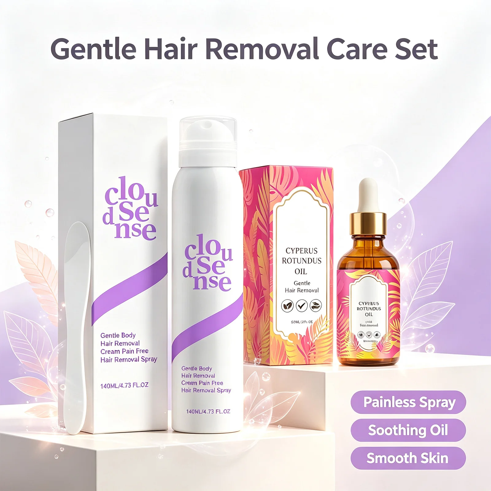 Hair Removal Spray 140ml Shower Ready Sensitive Skin Safe Fast Acting Gentle for Legs Underarms Smooth Residue Free Body Care