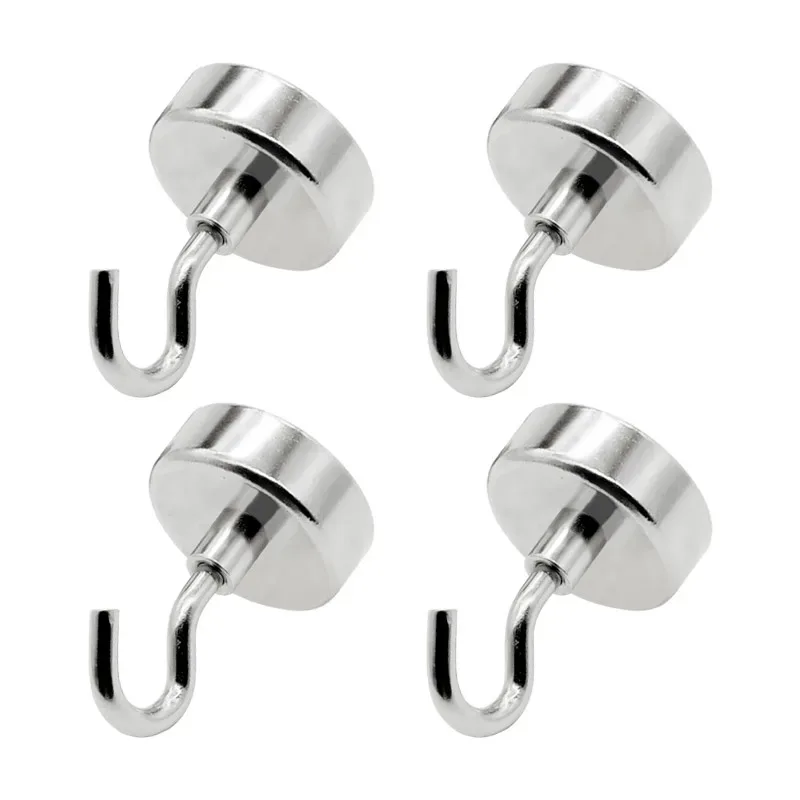 1-6PCS Metal Strong Magnet Hook Practical Load Bearing Hookmagnetic Suction Cup Non Perforated Hook For Home Kitchen Living Room