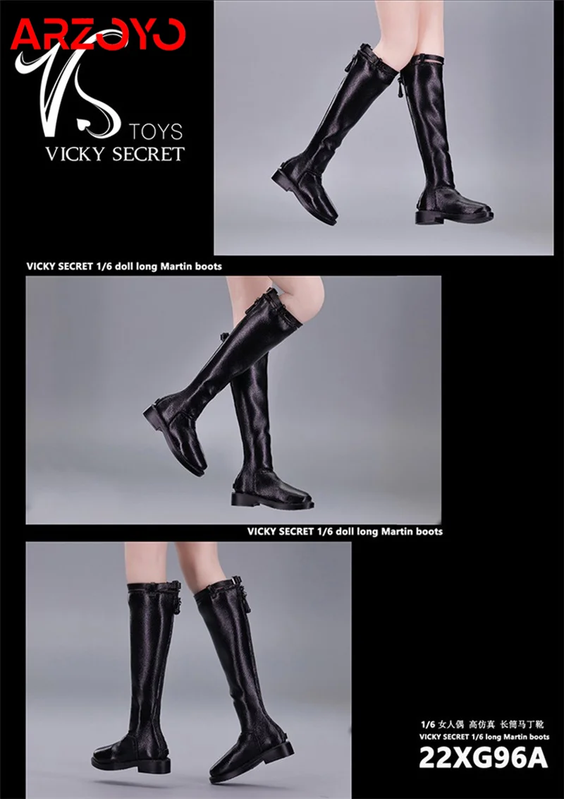 VSTOYS 22XG96 1/6 Scale Female Zipper Long Boots Fashion Hollow Shoes Model Fit 12'' TBL JO Ant Action Figure Body Dolls