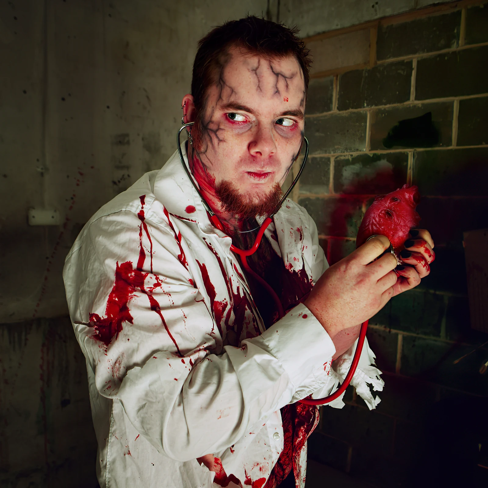 دعامة قلب مزيفة للهالوين - جهاز بشري واقعي، ديكور منزل مسكون مخيف، مستلزمات حفلات مخيفة، قطعة واحدة، لعبة الكمامة، BESTOYARD