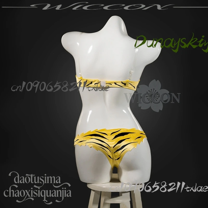 كوس مخزن لوم تأثيري Uruseii Jirai Kei الفتيات Yatsuria زي مثير النمر المشارب بيكيني شيطان القرن Kawaii هالوين