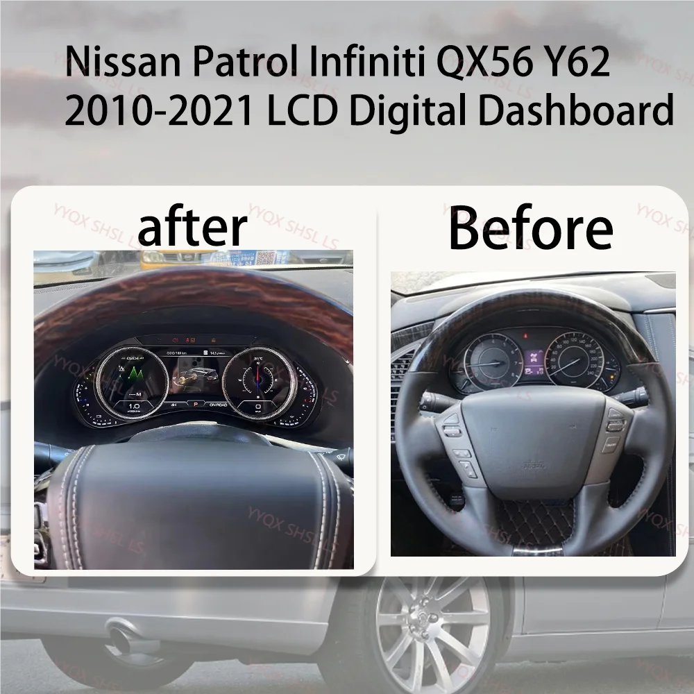 

For Nissan Patrol Infiniti QX56 Y62 2010-2021 LCD Digital Dashboard Cluster Speedometer Virtual Cockpit Virtual Instrument Panel
