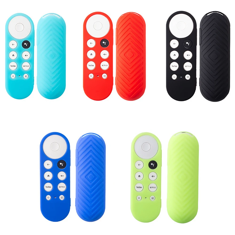 Silicone Protective Case for Google TV Remote Control Non-slip Soft Durable Shockpro Protective Cover Shell Glow in the Dark