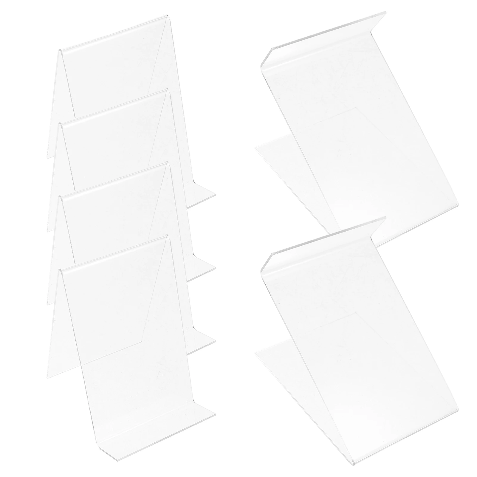 

6pcs Acrylic Display Stand Transparent Book Holder File Stand for Books Magazines Tablets Desktop Decoration Bookshelf Office