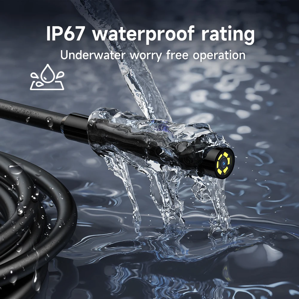 Cámara endoscópica Industrial, cámara de inspección de tuberías con pantalla IPS de 4,3 pulgadas para reparación de automóviles, boroscopio de alcantarillado con Cable impermeable IP67 de 5M