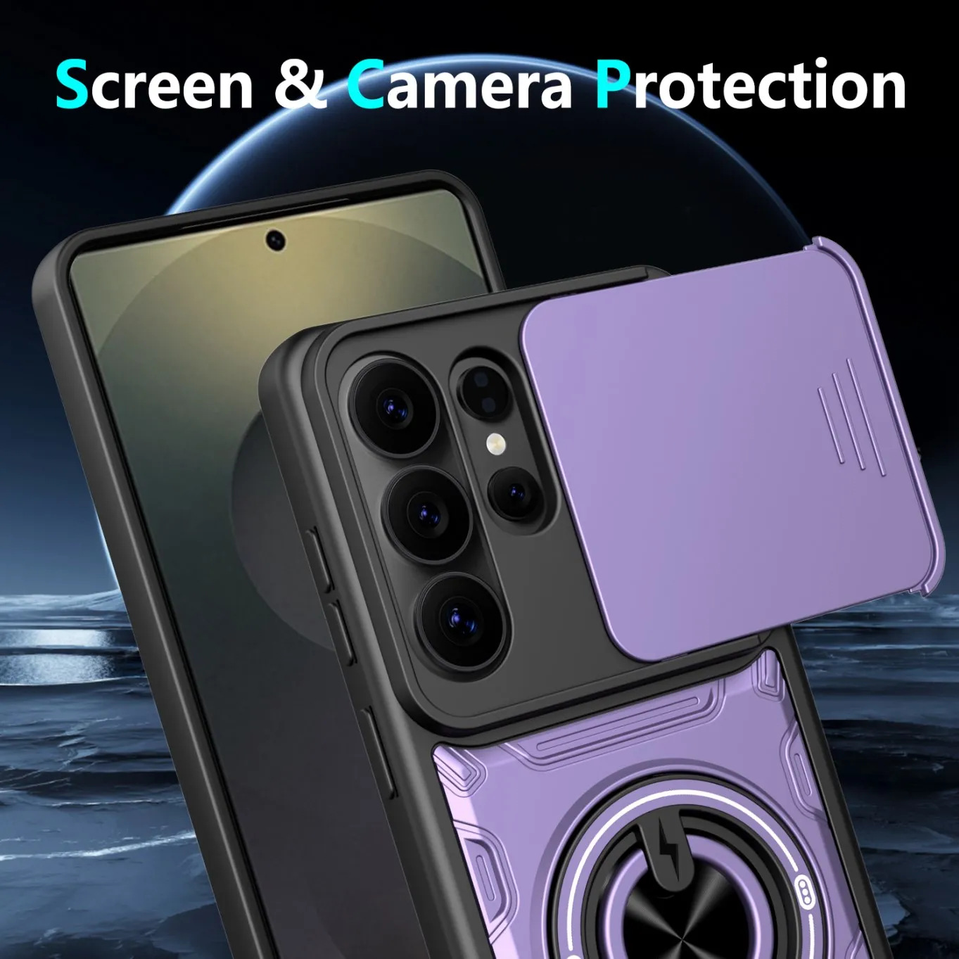 Stoßfeste Panzerhülle mit Schiebe-Kameraschutz und Magnetständer für Samsung Galaxy A07 A17 A26 A36 A56 A37 A57 S26 Plus Ultra – Detail 7