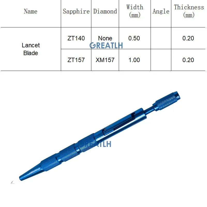 Blade Sapphire Lancet Blade Ophthalmic Handle Ophthalmic Instrument Eye Tools