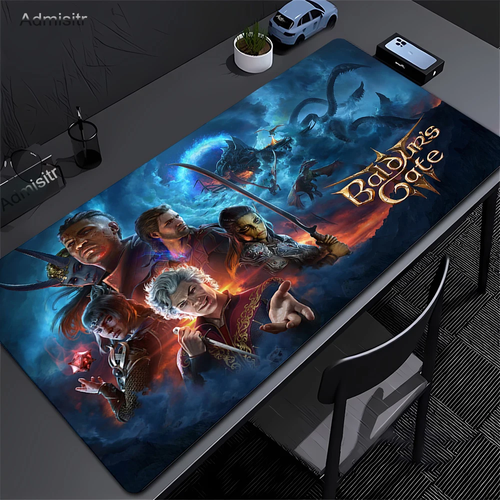 Baldurs Gate 3 Mousepad HD Printing Computer Gamers Desk Mat Locking Edge Non-slip Mouse Pad XXL 90x40cm Keyboard PC Desk Pads