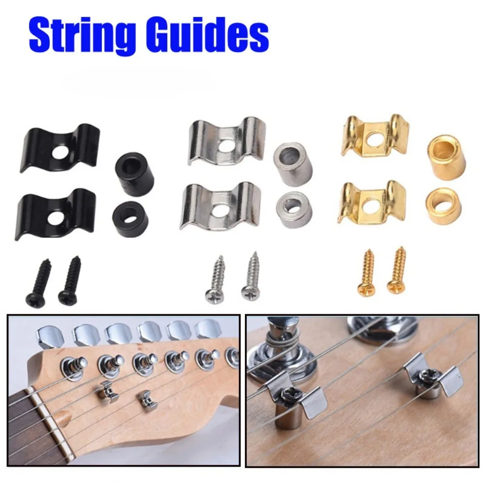 1 Pair String Trees Retainers Guides For Fender ST SQ Series Electric Guitar Gold Black Chrome With Screws Accessories