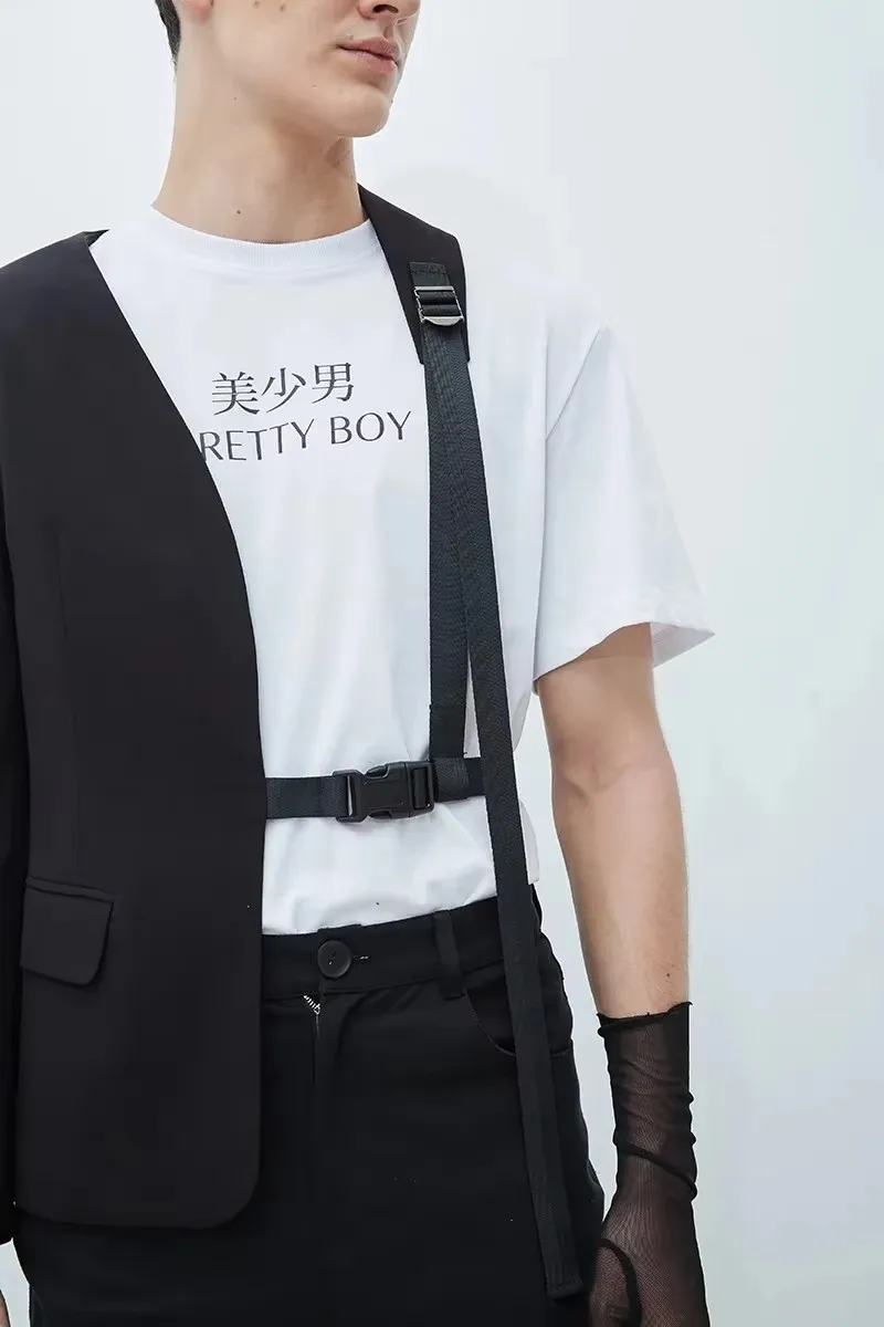 XS-6XL 2026 Roupa Masculina e Feminina para Desfile, Design Original Personalizado de Um Lado, Terno Sem Gola para Cantores, Tamanhos Grandes, Persona