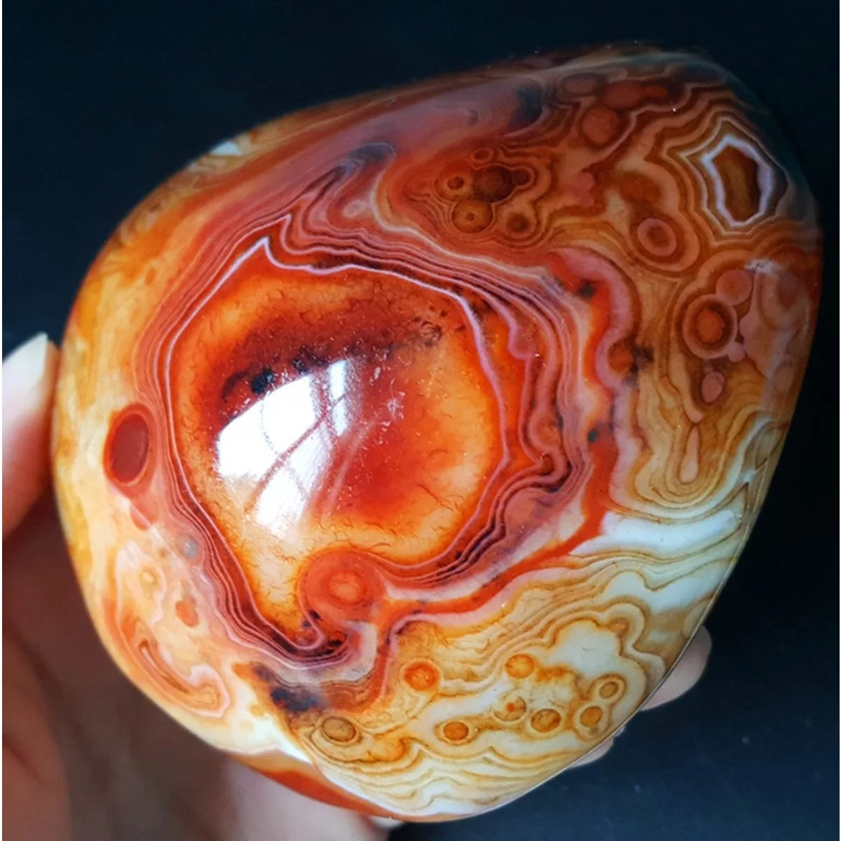 Stone Art Banded Agate Worry Stone, River Stone, Tumbled Polished, Pendant Making, Natural Stone, Crystal Collection