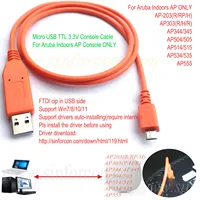 Cable micro usb Aruba naranja WiFi AP/22/203/303/345/345/504/505/515/535/555 Cable Flash/Config/consola AP-CBL-SERU JY728A uUSB