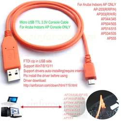 Aruba Orange micro usb Cable WiFi AP/22/203/303/345/345/504/505/515/535/555 Flash/Config/Console Cable AP-CBL-SERU JY728A uUSB