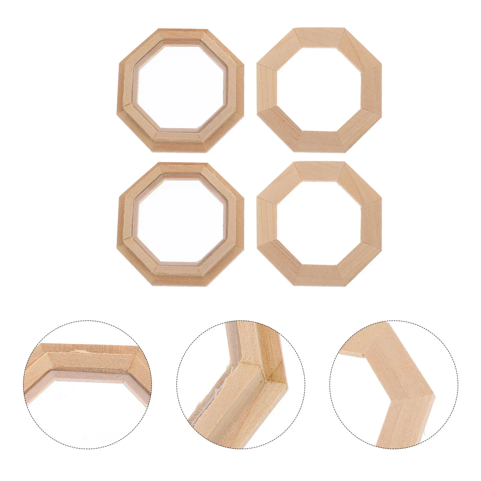 

2Pcs Mini Wooden Window Panel Unpainted 1:12 Scale Miniature Dollhouse Furniture Frame for DIY Craft Decoration Accessories