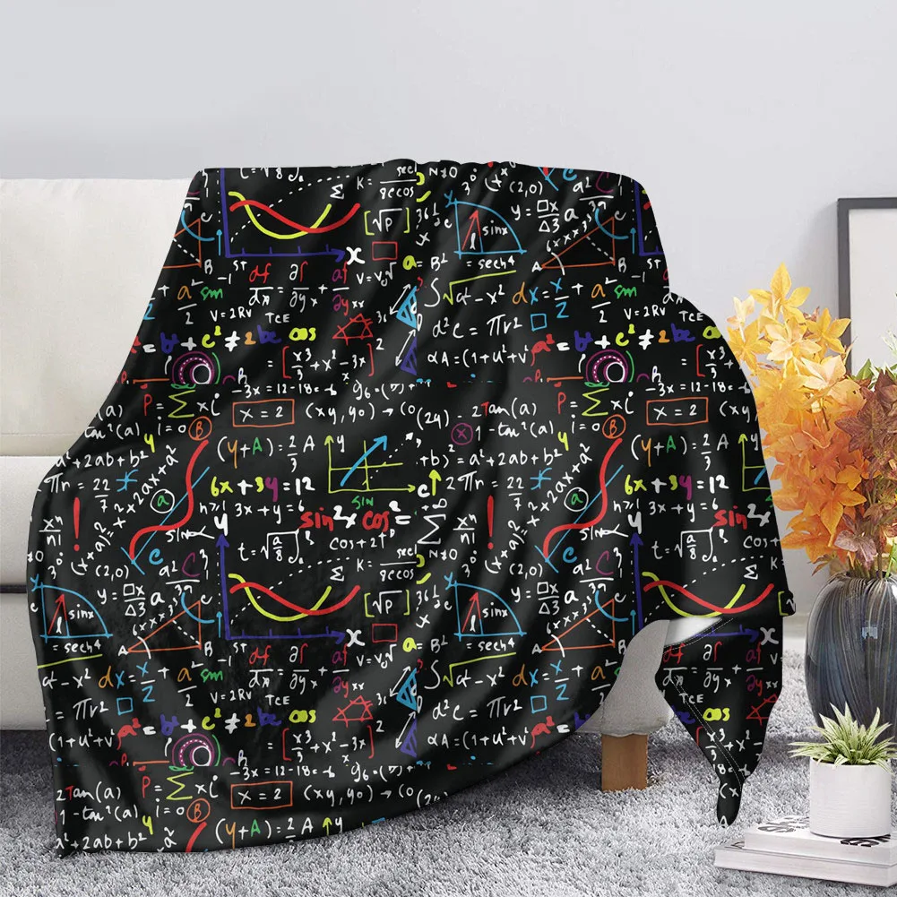 Cute Math Formula Print Fleece Blanket For Women Kids Soft Keep Warm Plush Throw Blanket Bedspread Sofa Cover Blankets For Beds