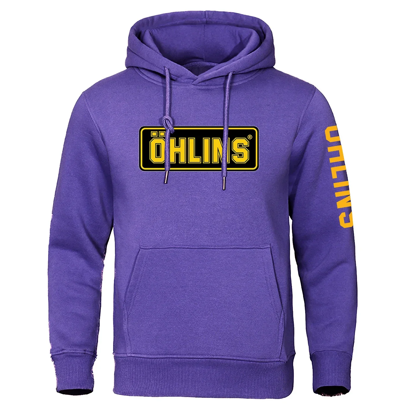 New Ohlins Logo Print Spring And Autumn Man's Solid-Color Popular With Pockets Pullover Classic Custom Loose Hoodies Top