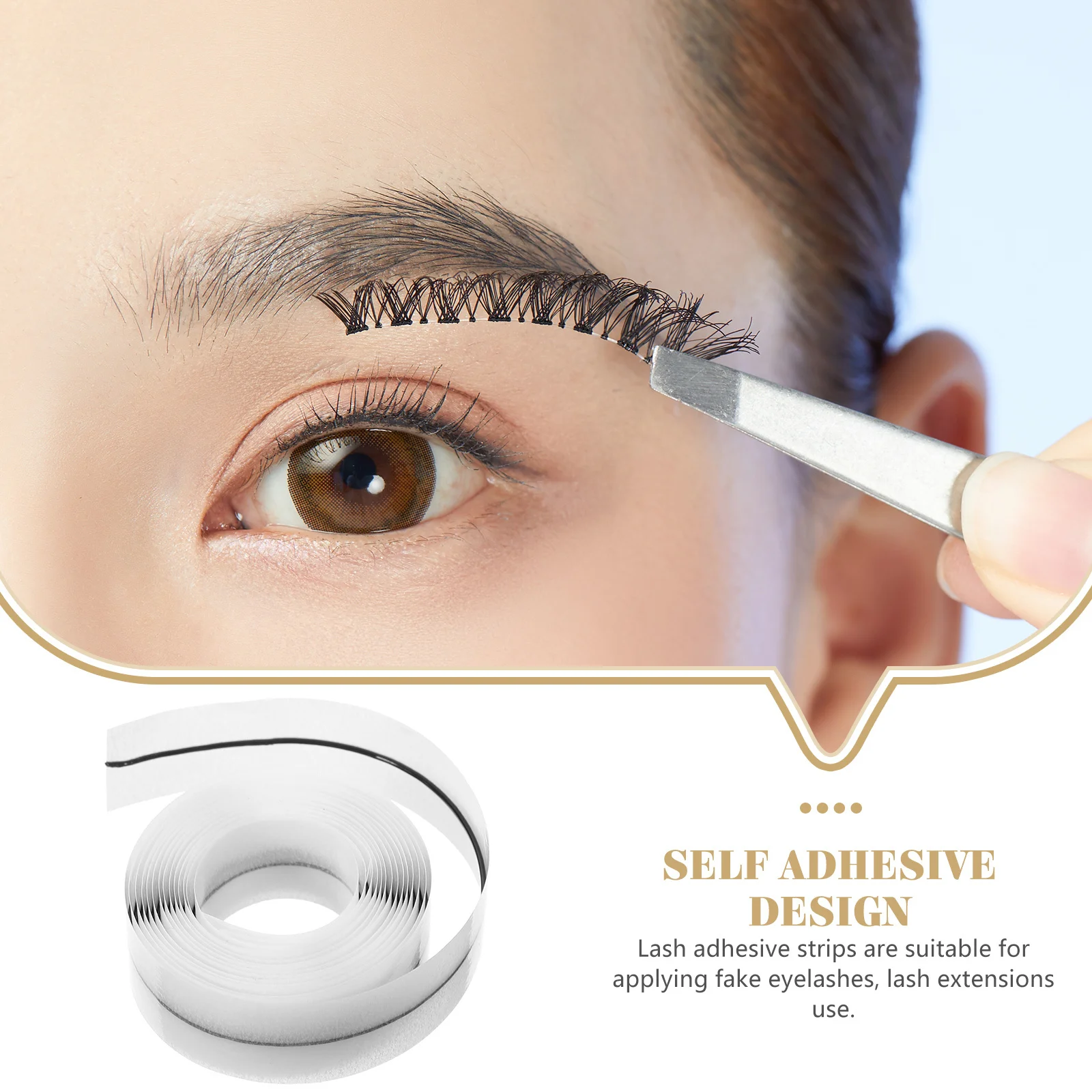 

2 Boxes Adhesive Lash Strips for Fake Eyelashes Long Flexible Glue Strip Apply Extensions Simple Cut Professional Look Daily