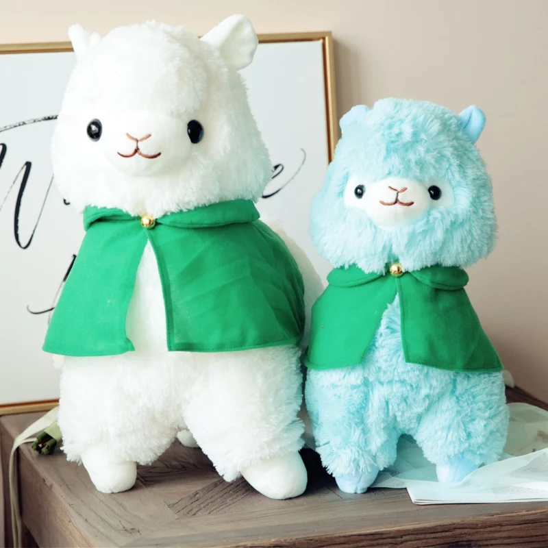 35/50cm Cloak Alpaca Plush Toy Japanese Sheep Doll Soft Alpacasso Baby Animals Gifts for Kids Pillows Cushoin