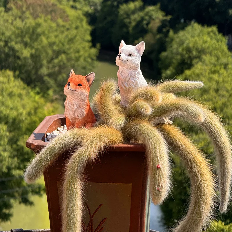 Nine Tailed Fox Resin Flower Pot Creative Sculpture Succulent Planter for Garden Balcony Outdoor
