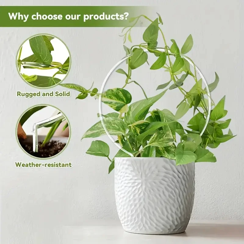 

3/5pc Round transparent acrylic plant stand, suitable for indoor and outdoor use, suitable for small climbing plants, etc.