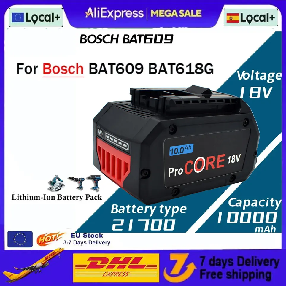 Für Bosch 18V 8.0AH 10.0AH 6.0AH Professional Akkuwerkzeug BAT609 GBA18V80 BAT618 21700 Akku ProCORE Ersatzakku