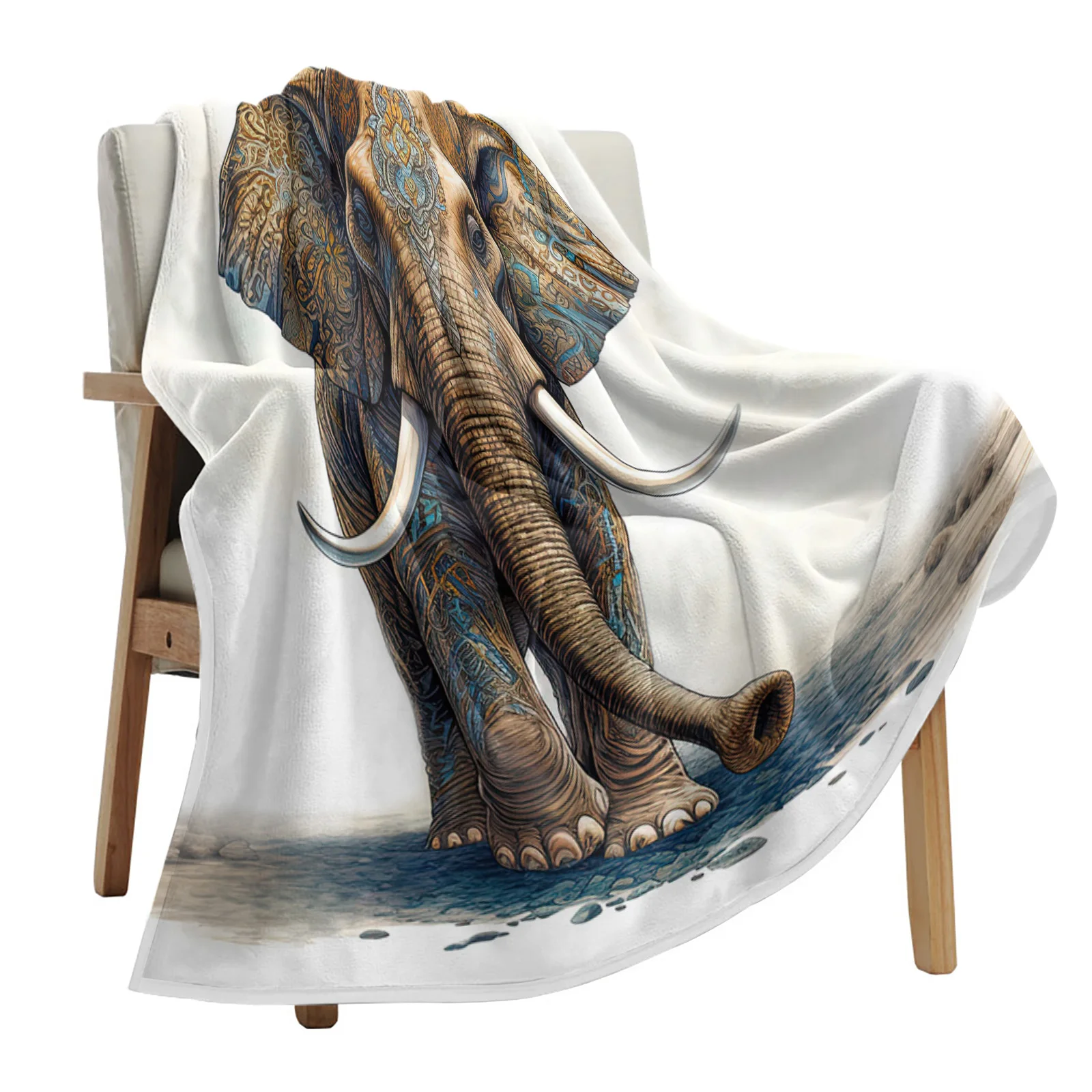 Elephant Bohemia Throws Blankets for Sofa Bed Winter Soft Plush Warm Sofa Throw Blanket Holiday Gifts