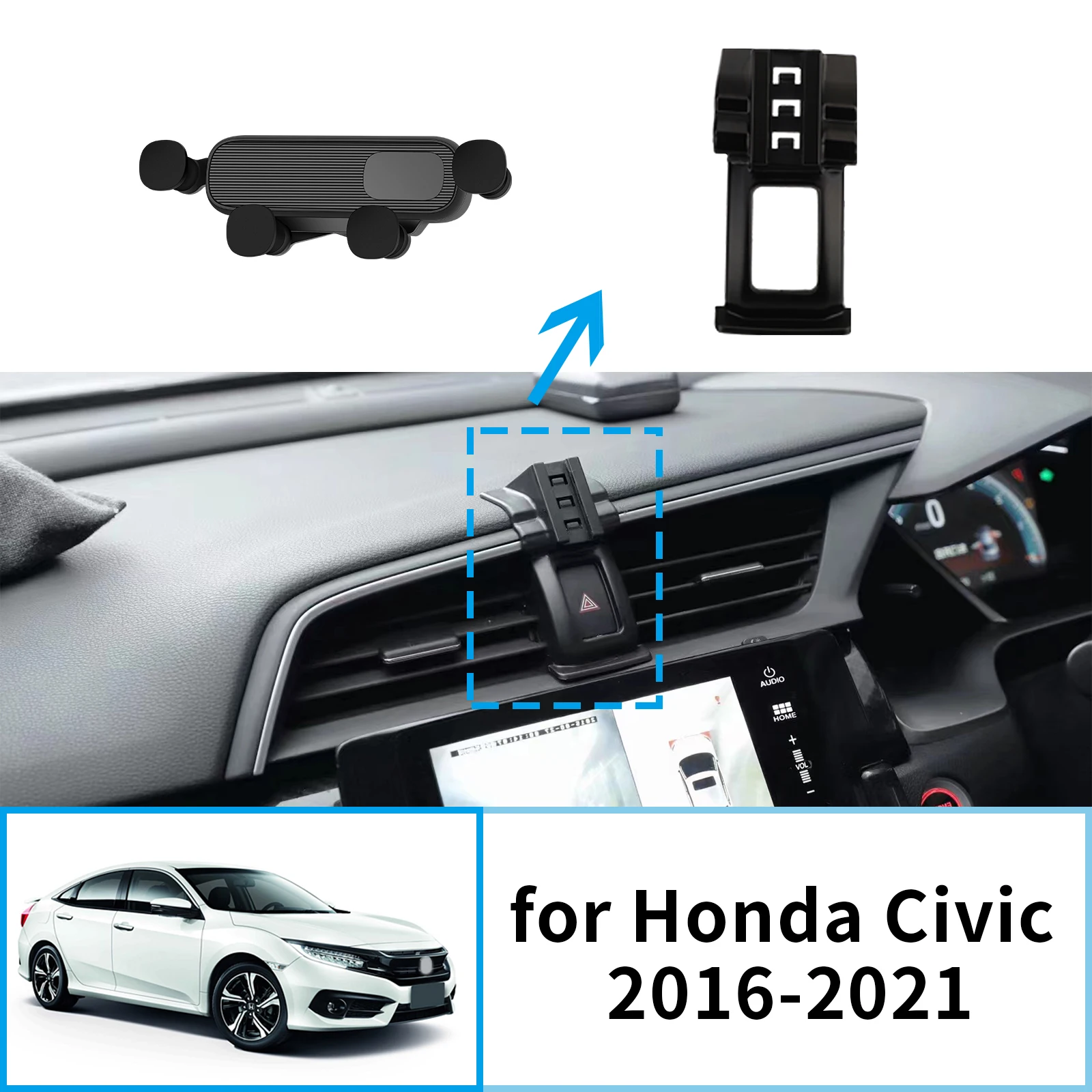 

for 2016-2021 Honda Civic 10th 2017 2018 2019 2020 Stand Auto Accessories GPS Bracket Navigation Car Mobile Phone Holde