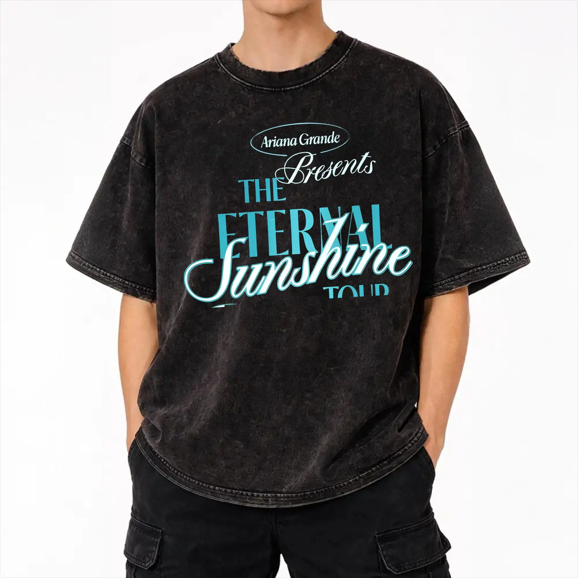Harajuku Washed Shirts The Eternal Sunshine Tour arianas grandes Accessories Fashion T-Shirts High Street  Streetwear